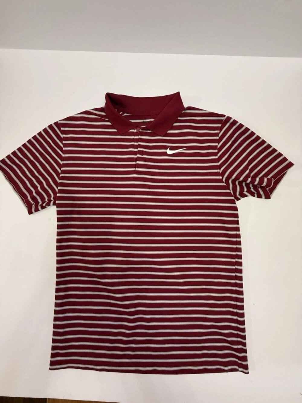 Nike Nike Dri-FIT Men’s Striped Golf Polo Shirt Red White Size Small